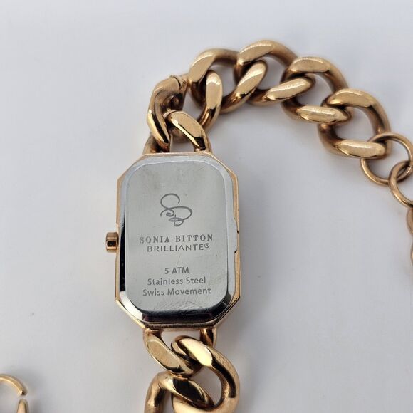 Sonia Bitton Women's Watch 20MM Black Dial Rose Gold Band Up to 7.75" NewBattery - Picture 8 of 10